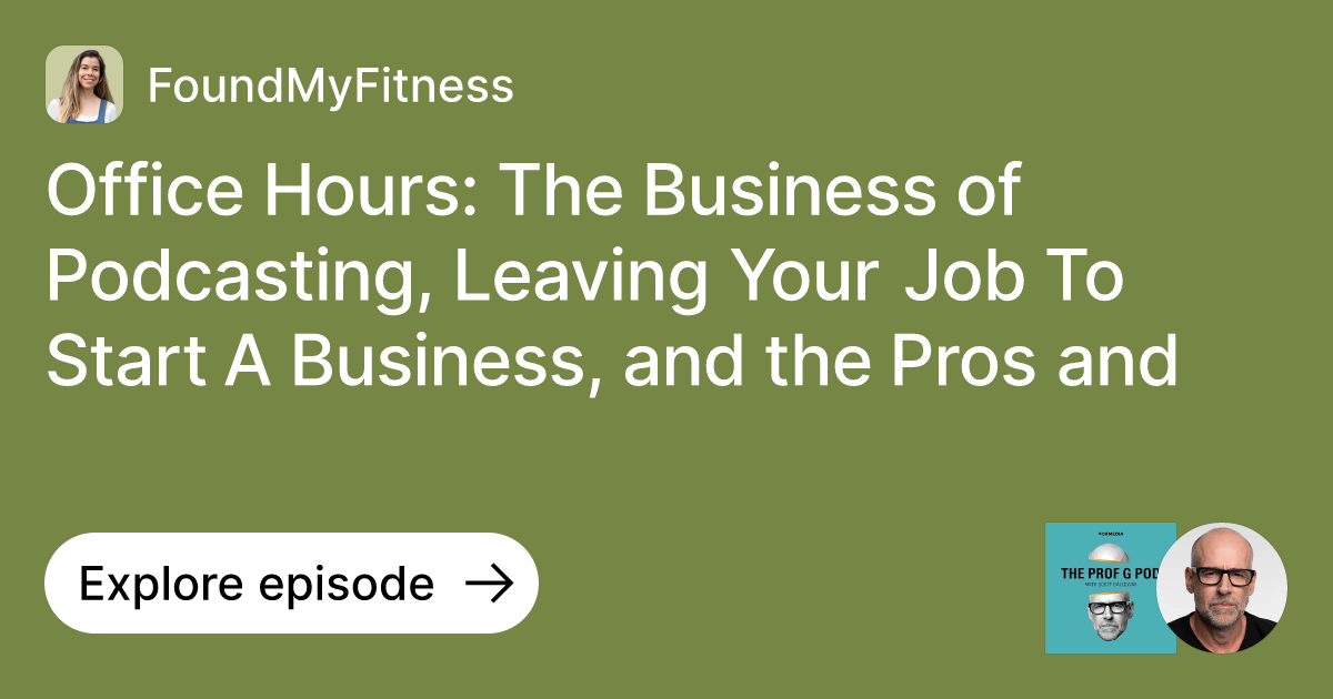 Episode Office Hours The Business of Podcasting, Leaving Your Job To