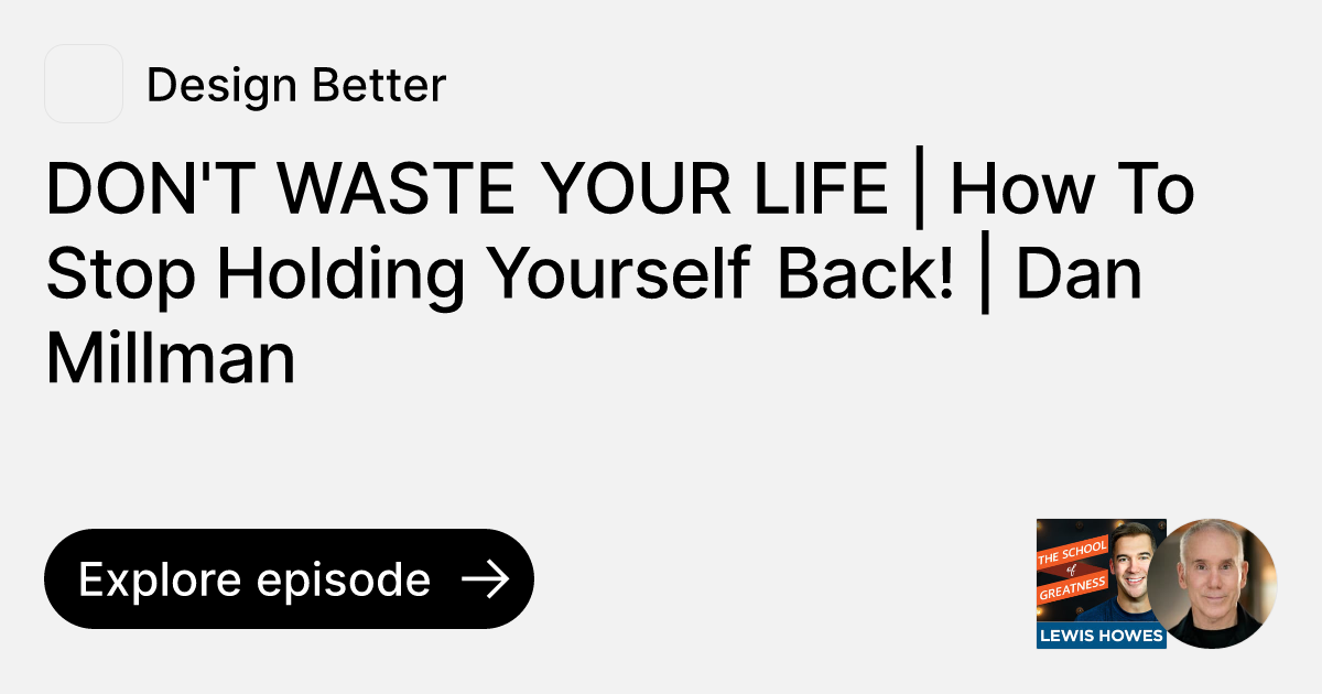 DON'T WASTE YOUR LIFE | How To Stop Holding Yourself Back! | Dan Millman